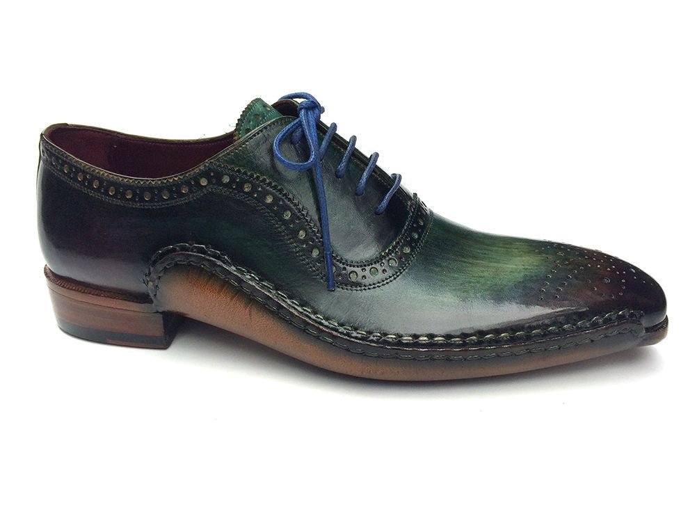 Paul Parkman Green & Purple Handmade Oxfords (ID
