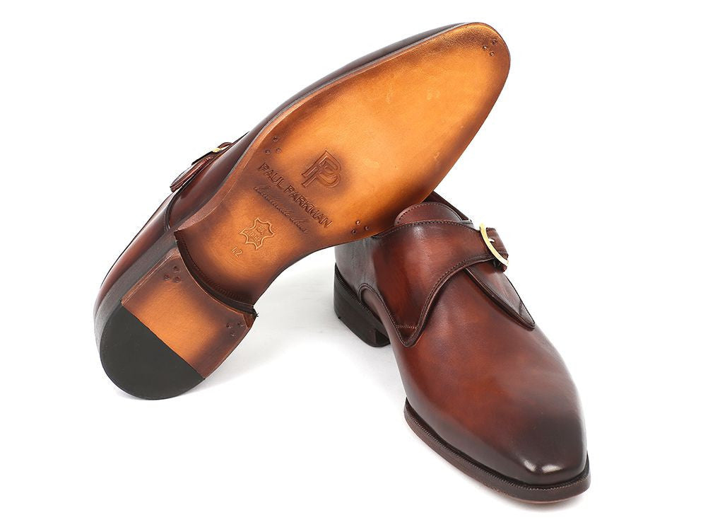 Paul Parkman Monkstrap Dress Shoes Brown & Camel (ID