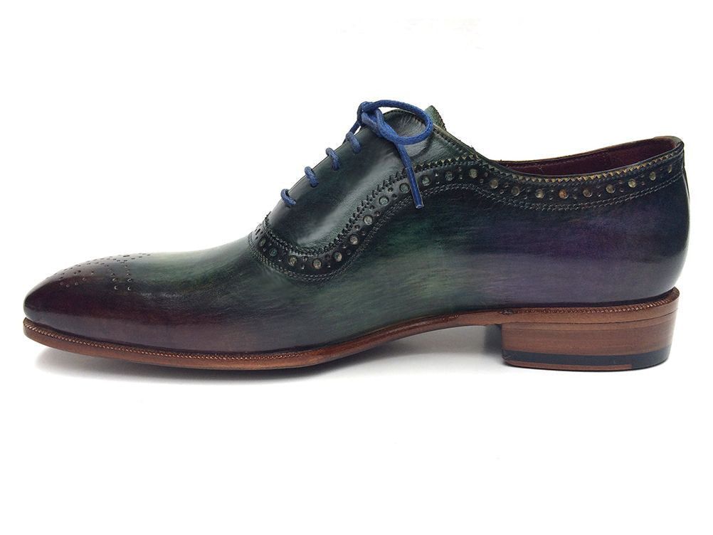 Paul Parkman Green & Purple Handmade Oxfords (ID