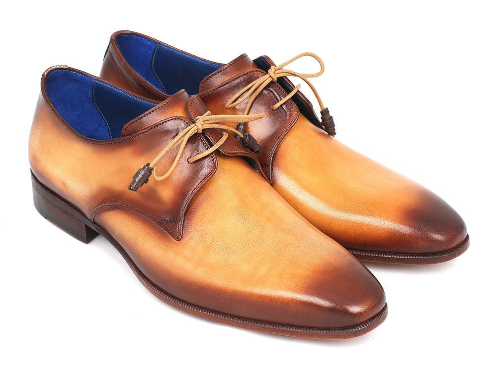 Paul Parkman Brown & Camel Hand-Painted Derby Shoes (ID