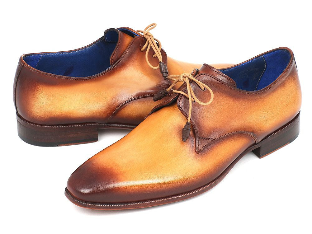 Paul Parkman Brown & Camel Hand-Painted Derby Shoes (ID