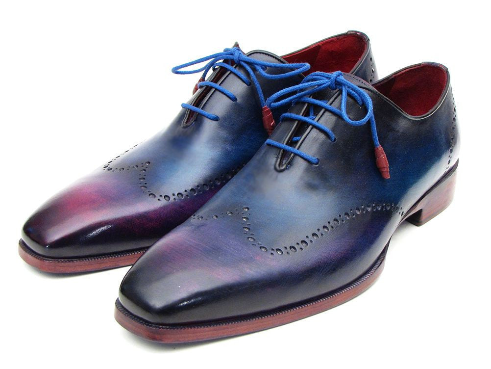 Paul Parkman Blue & Purple Wingtip Oxfords (ID