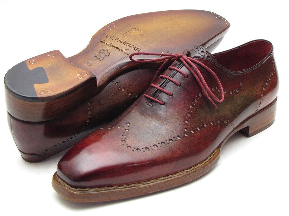 Paul Parkman Wingtip Oxford Goodyear Welted Bordeaux & Camel (ID