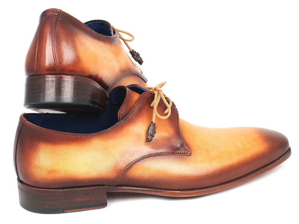 Paul Parkman Brown & Camel Hand-Painted Derby Shoes (ID