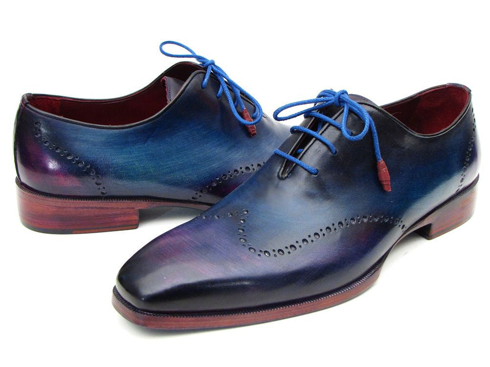 Paul Parkman Blue & Purple Wingtip Oxfords (ID