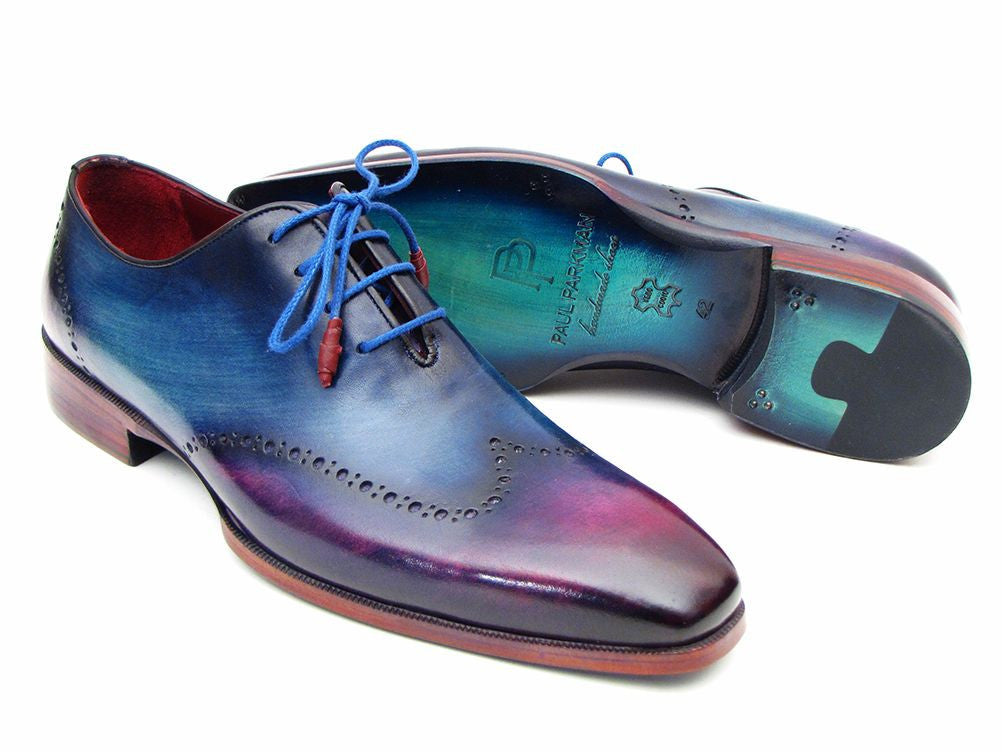 Paul Parkman Blue & Purple Wingtip Oxfords (ID