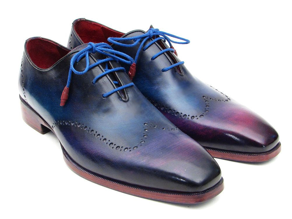 Paul Parkman Blue & Purple Wingtip Oxfords (ID