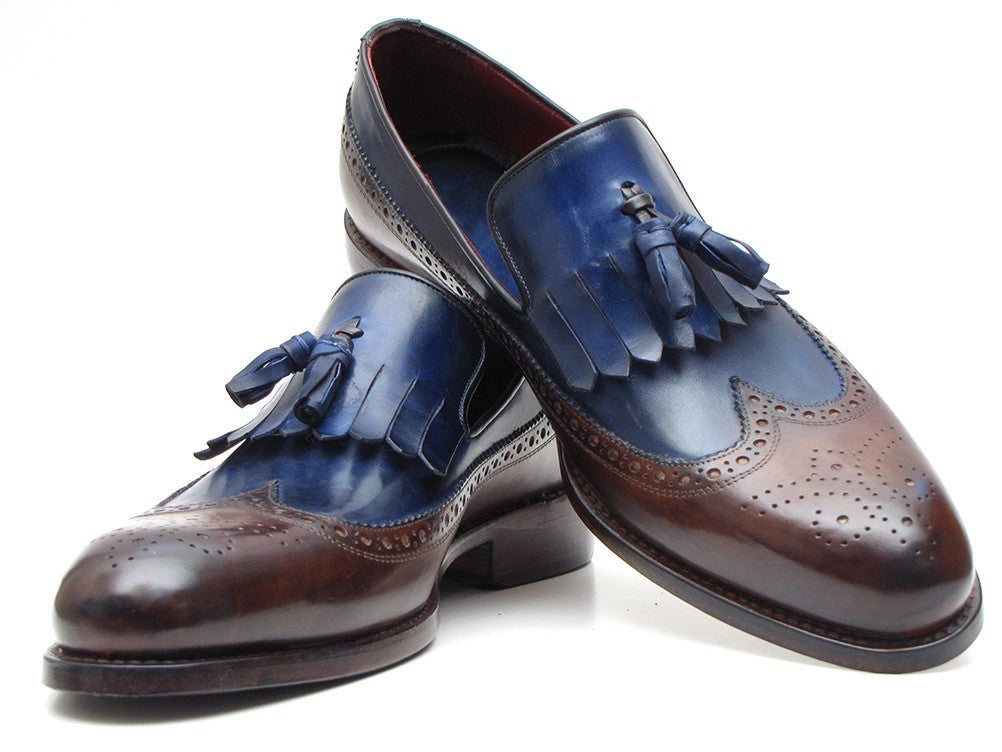 Paul Parkman Kiltie Tassel Loafer Dark Brown & Navy (ID