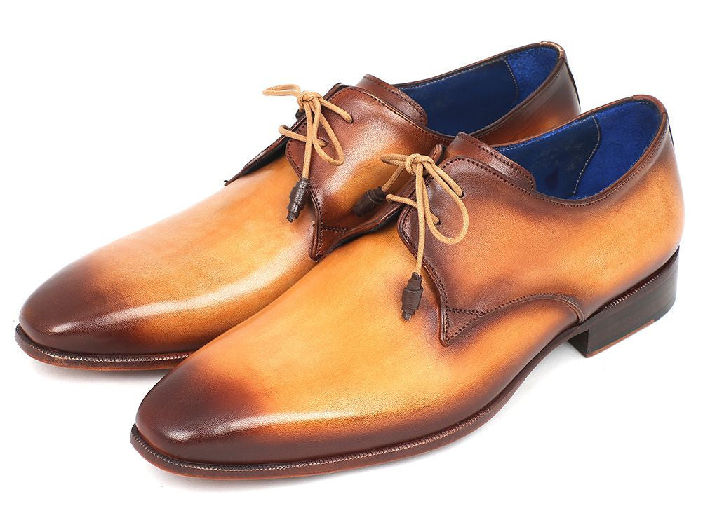 Paul Parkman Brown & Camel Hand-Painted Derby Shoes (ID