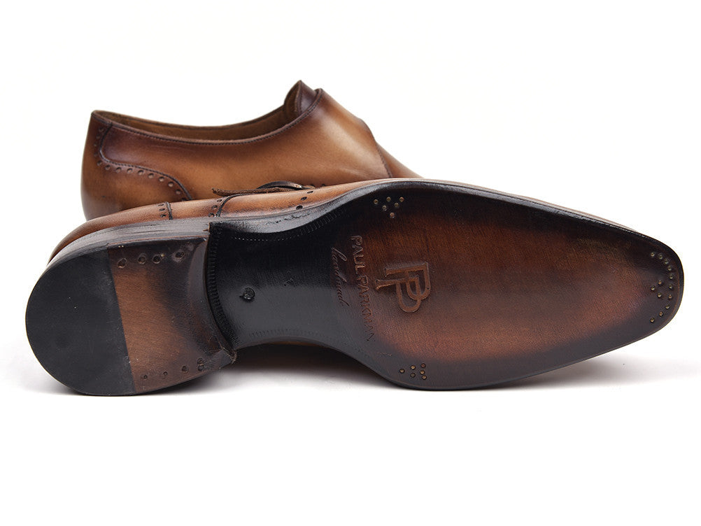 Paul Parkman Wingtip Single Monkstraps Brown & Camel (ID