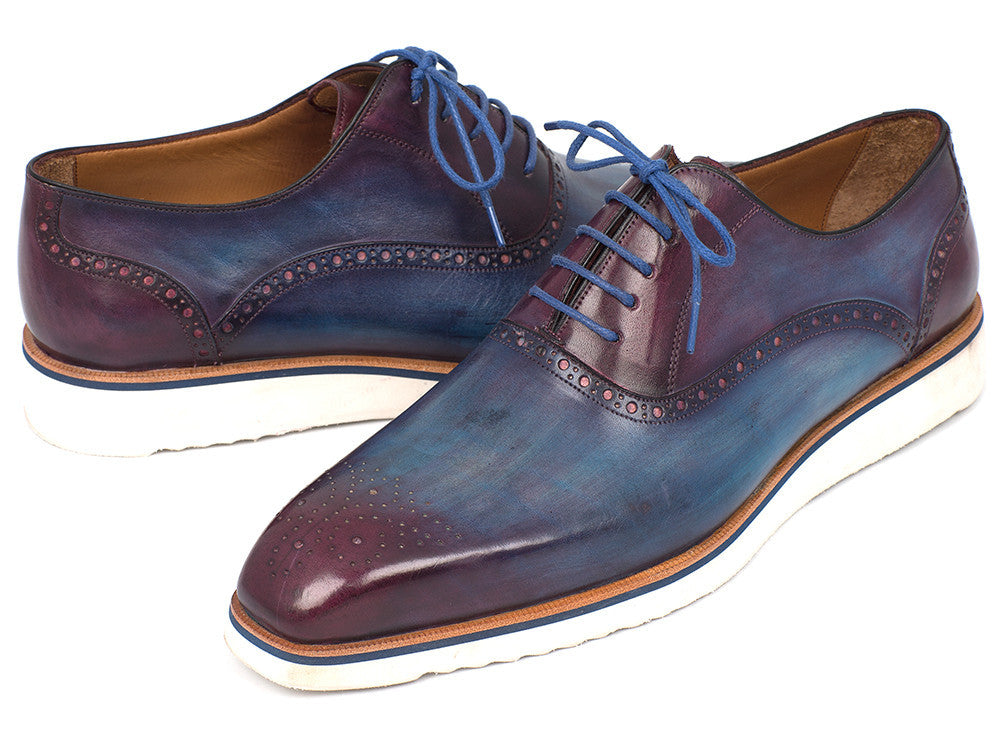 Paul Parkman Smart Casual Oxford Shoes For Men Blue & Purple (ID