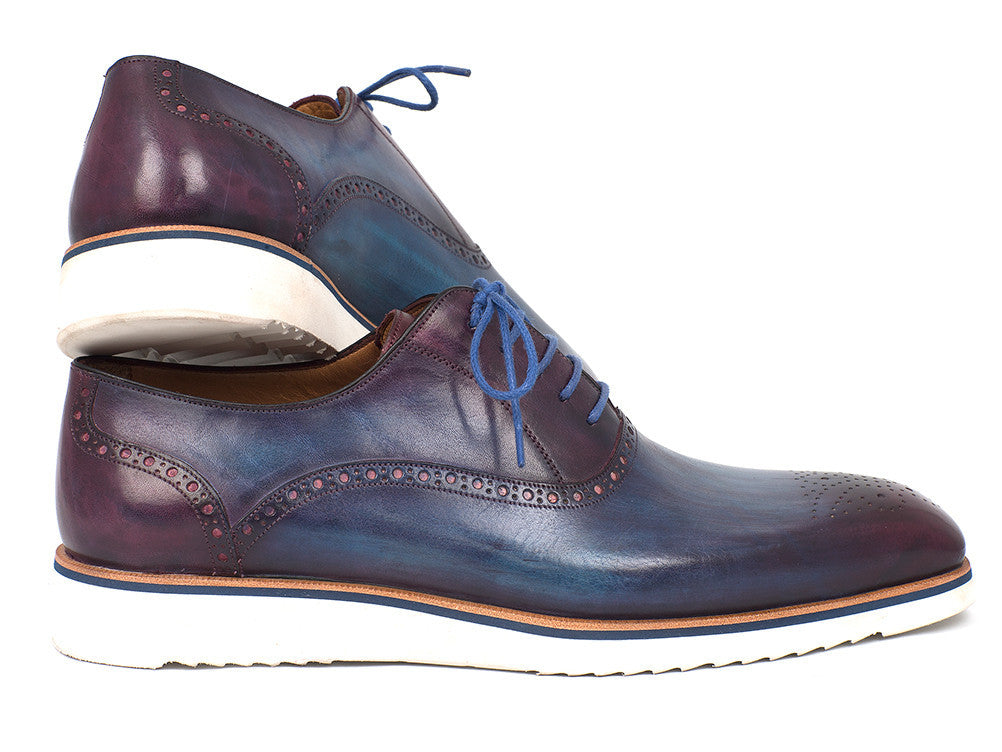 Paul Parkman Smart Casual Oxford Shoes For Men Blue & Purple (ID