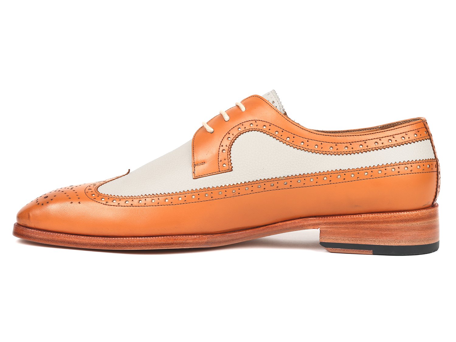 Paul Parkman Dual Tone Wingtip Derby Shoes Cognac & Cream (ID
