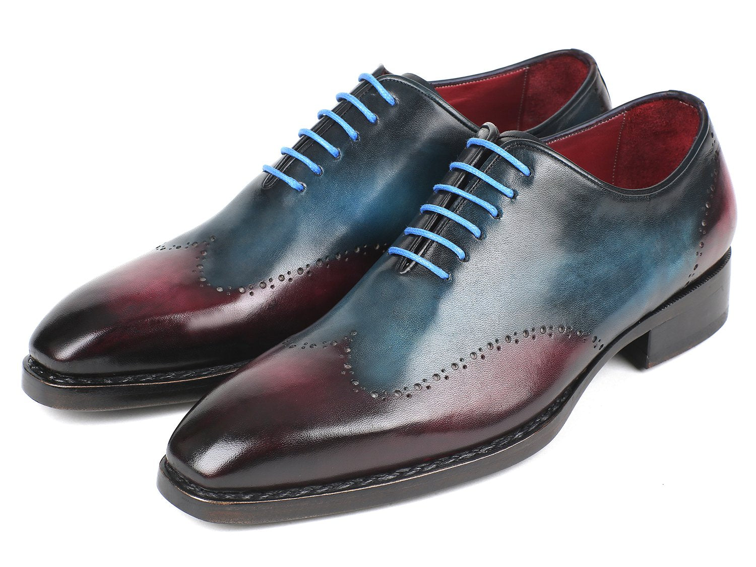 Paul Parkman Goodyear Welted Wingtip Oxfords Blue & Purple (ID