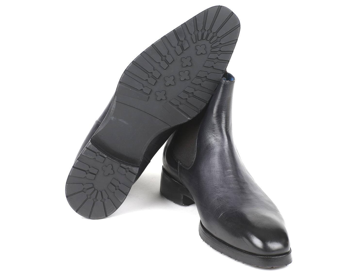 Paul Parkman Black & Gray Chelsea Boots (ID