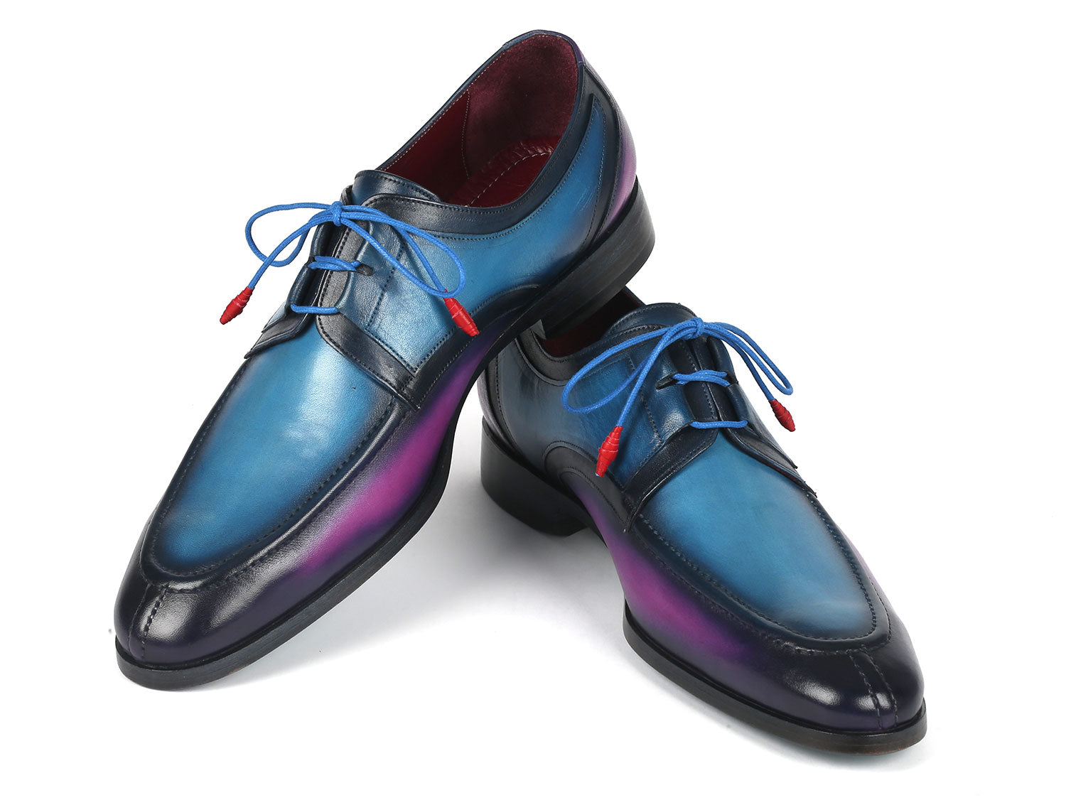 Paul Parkman Ghillie Lacing Blue & Purple Dress Shoes (ID