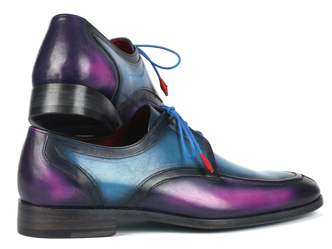 Paul Parkman Ghillie Lacing Blue & Purple Dress Shoes (ID