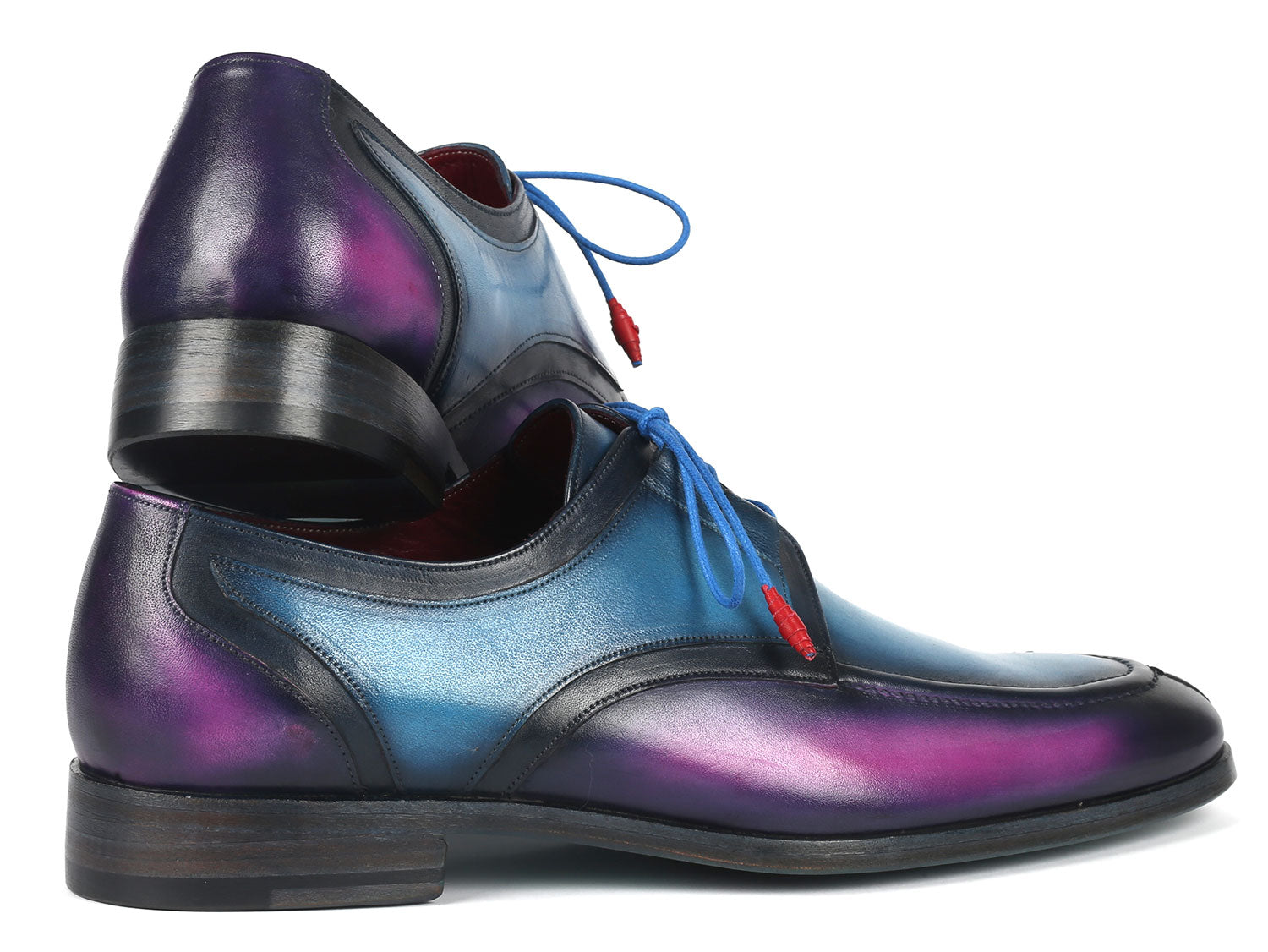 Paul Parkman Ghillie Lacing Blue & Purple Dress Shoes (ID