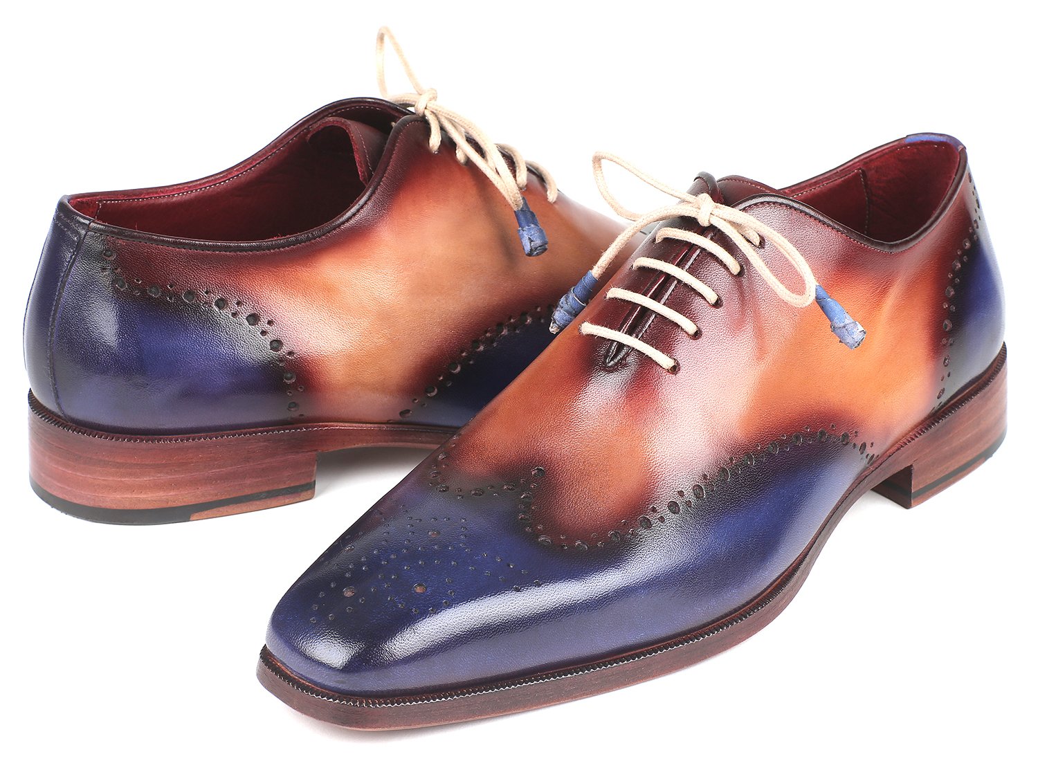 Paul Parkman Blue & Camel Wingtip Oxfords (ID