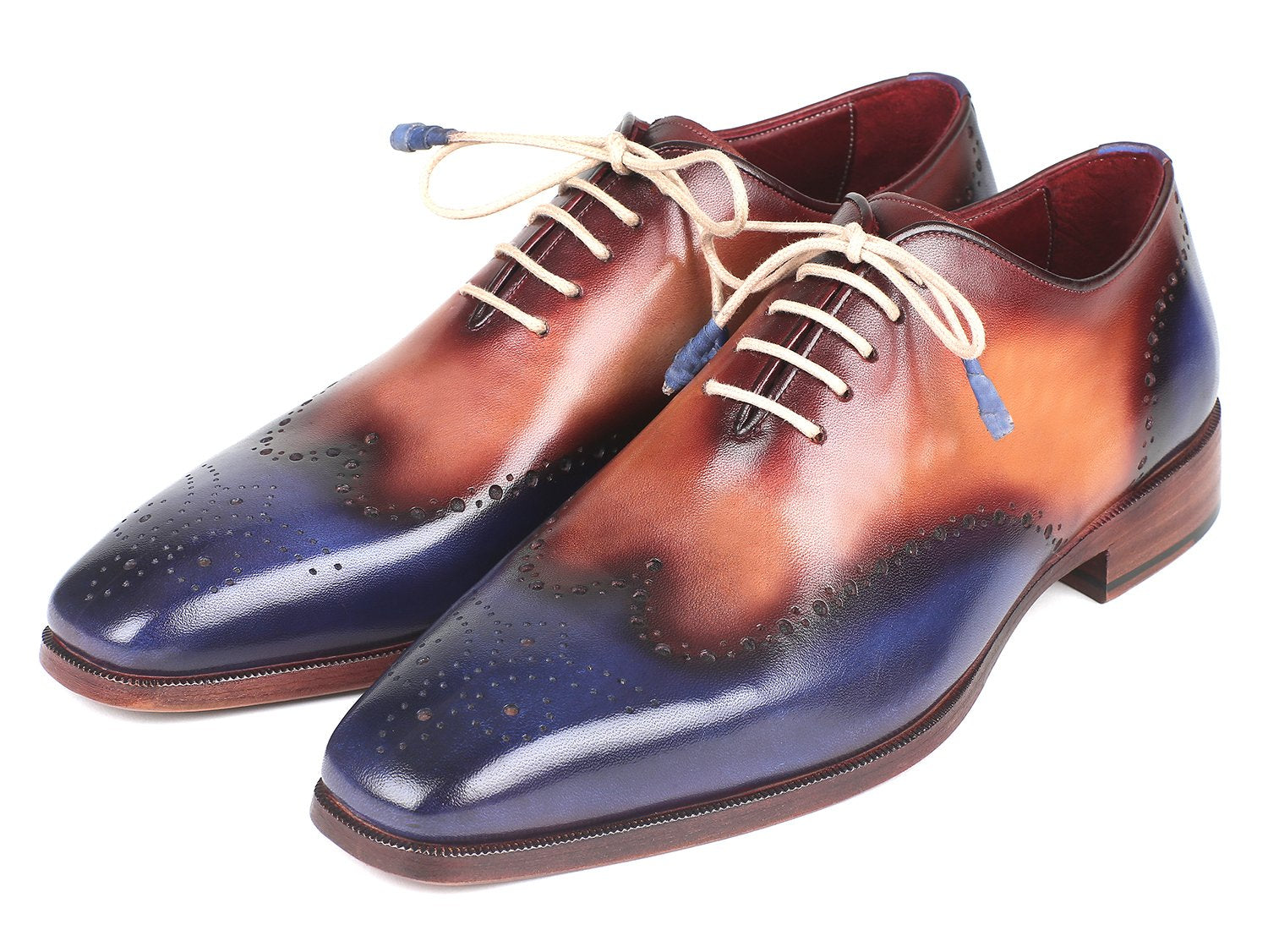 Paul Parkman Blue & Camel Wingtip Oxfords (ID