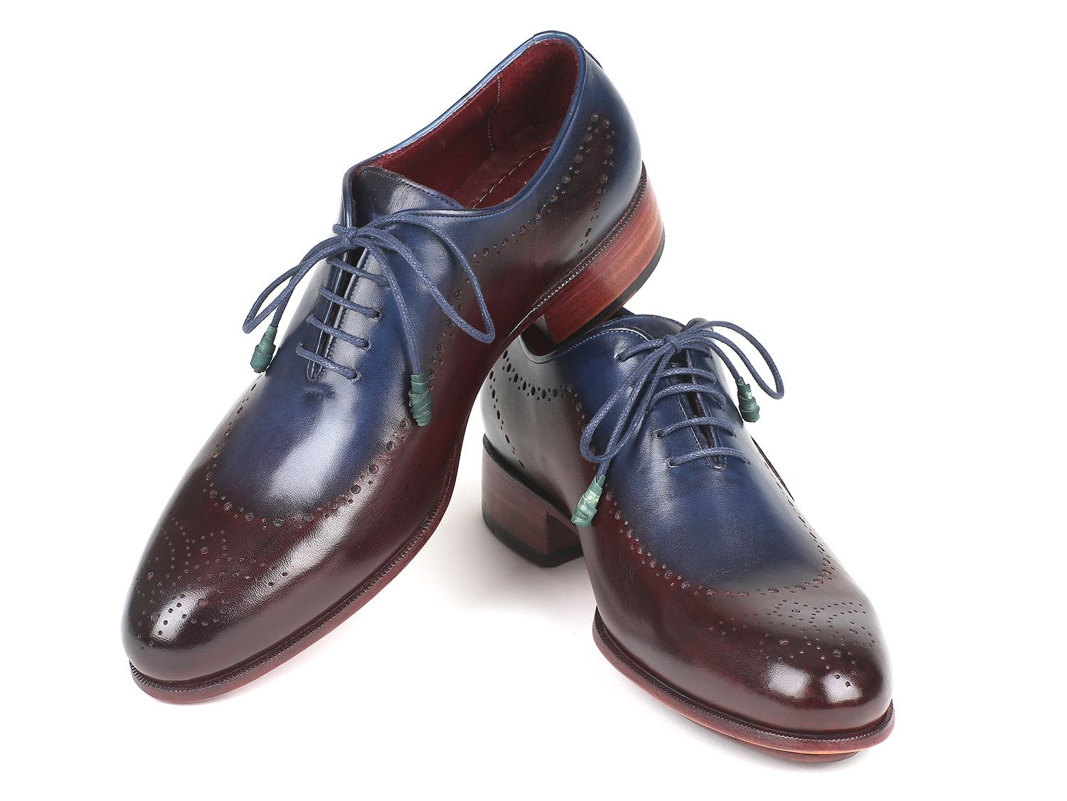 Paul Parkman Opanka Construction Blue & Bordeaux Oxfords (ID