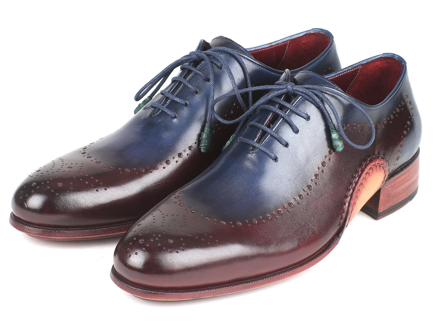 Paul Parkman Opanka Construction Blue & Bordeaux Oxfords (ID