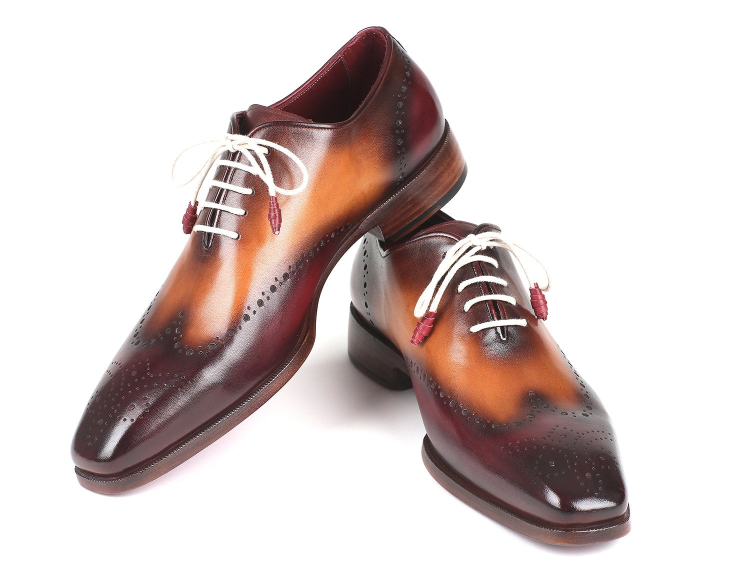 Paul Parkman Bordeaux & Camel Wingtip Oxfords (ID