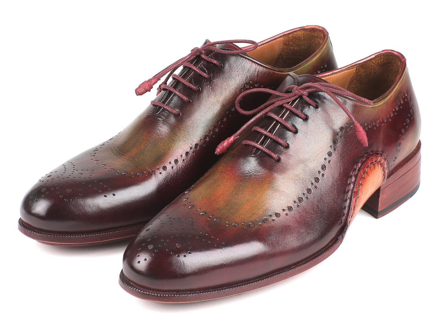 Paul Parkman Opanka Construction Green & Bordeaux Oxfords (ID
