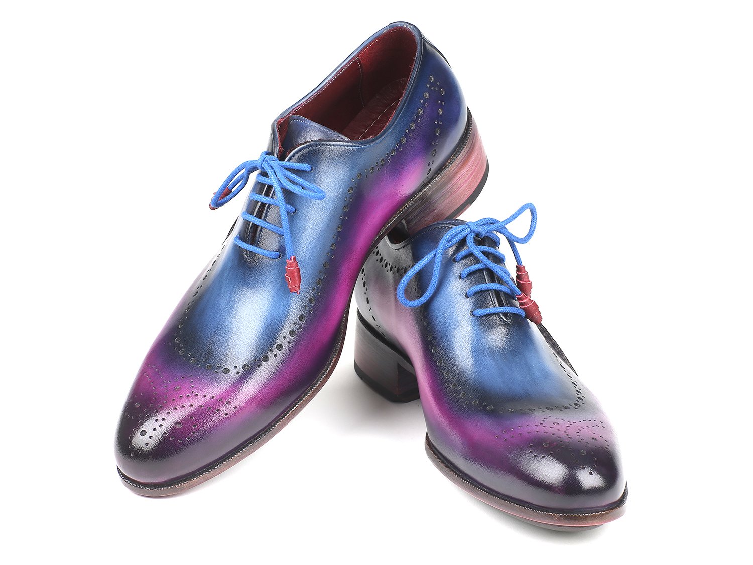 Paul Parkman Opanka Construction Blue & Purple Oxfords (ID
