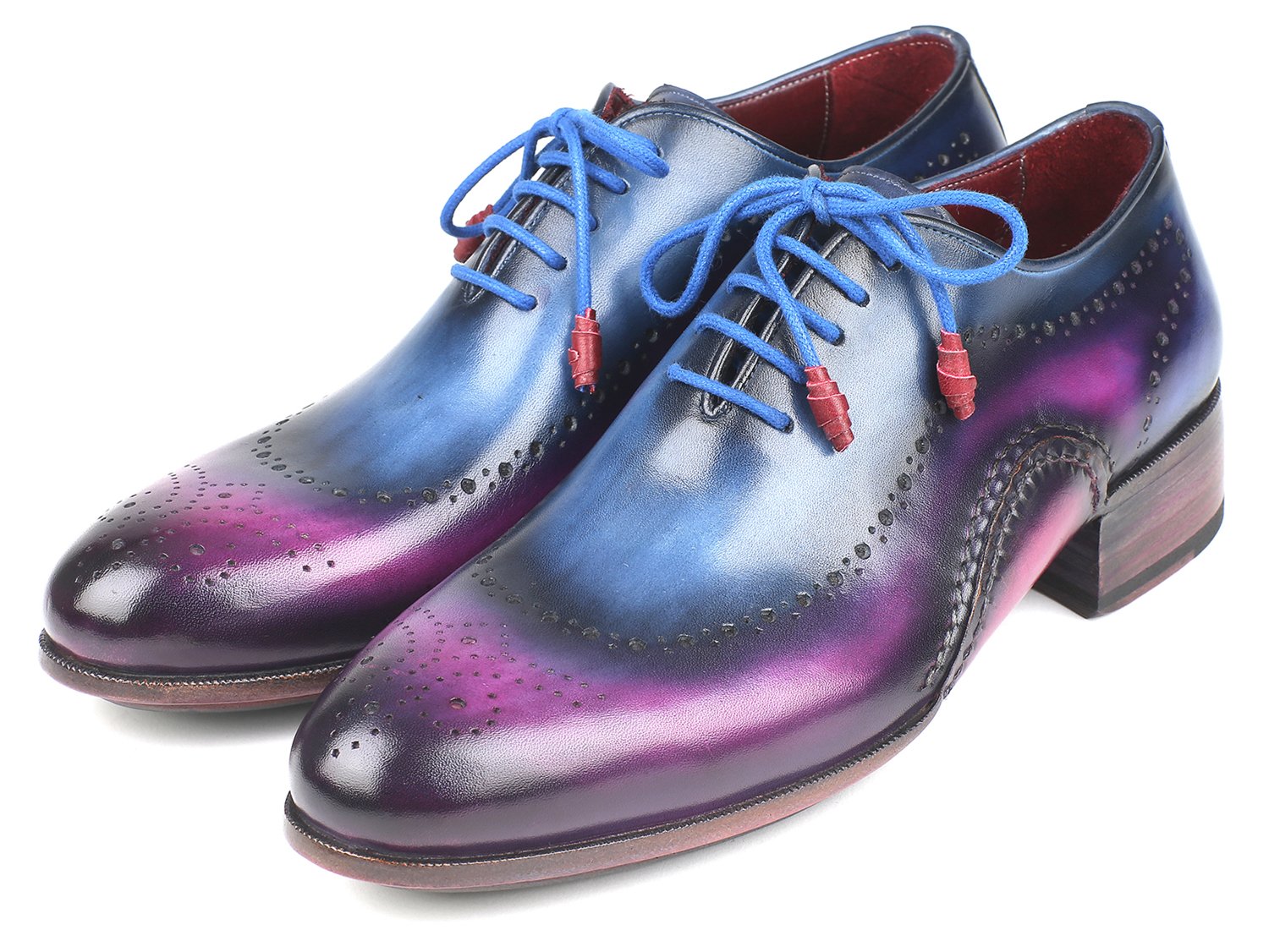 Paul Parkman Opanka Construction Blue & Purple Oxfords (ID