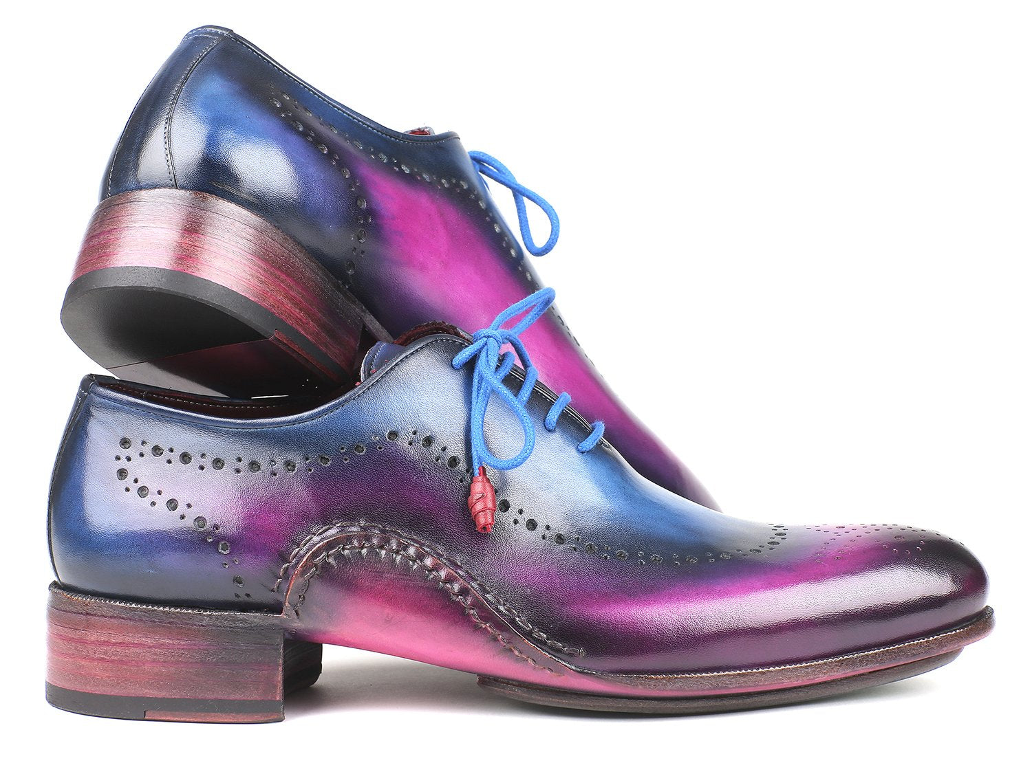 Paul Parkman Opanka Construction Blue & Purple Oxfords (ID