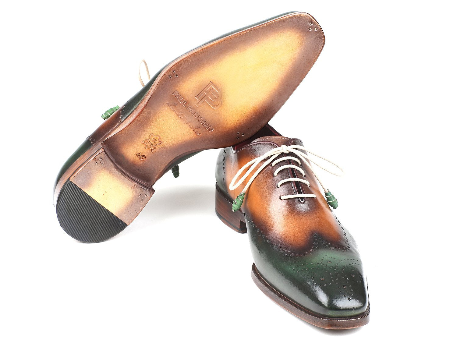 Paul Parkman Green & Camel Wingtip Oxfords (ID