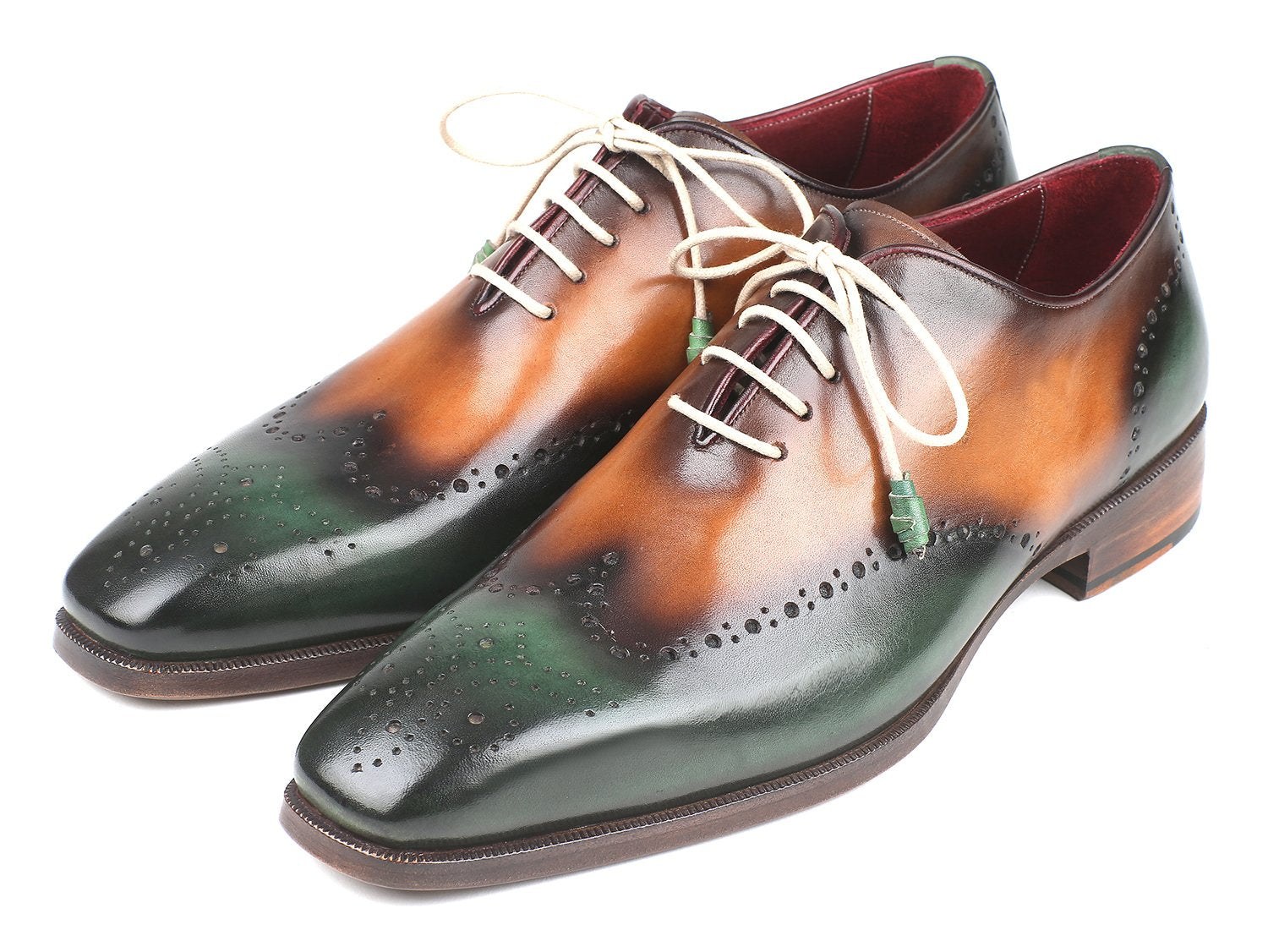 Paul Parkman Green & Camel Wingtip Oxfords (ID