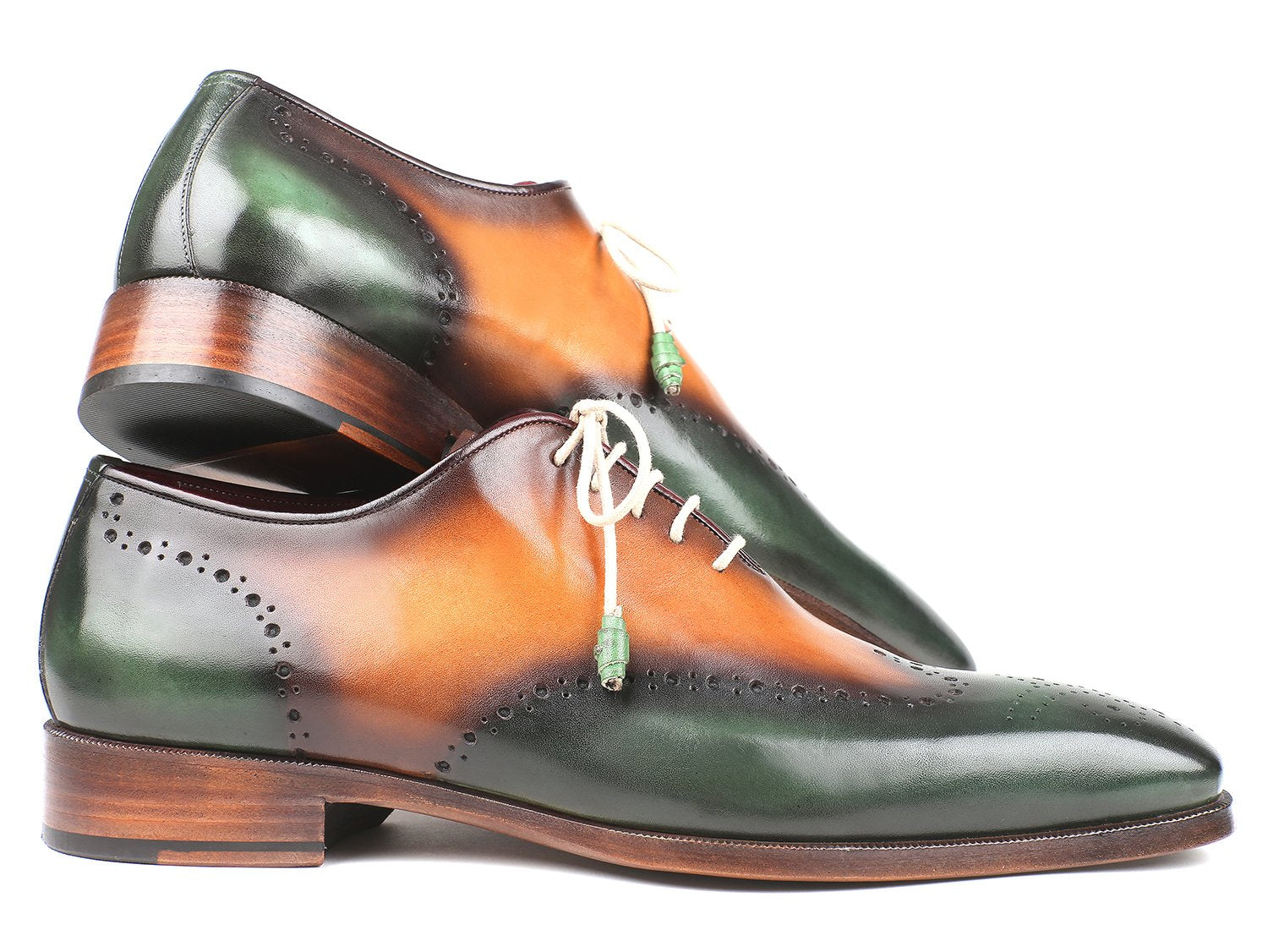 Paul Parkman Green & Camel Wingtip Oxfords (ID