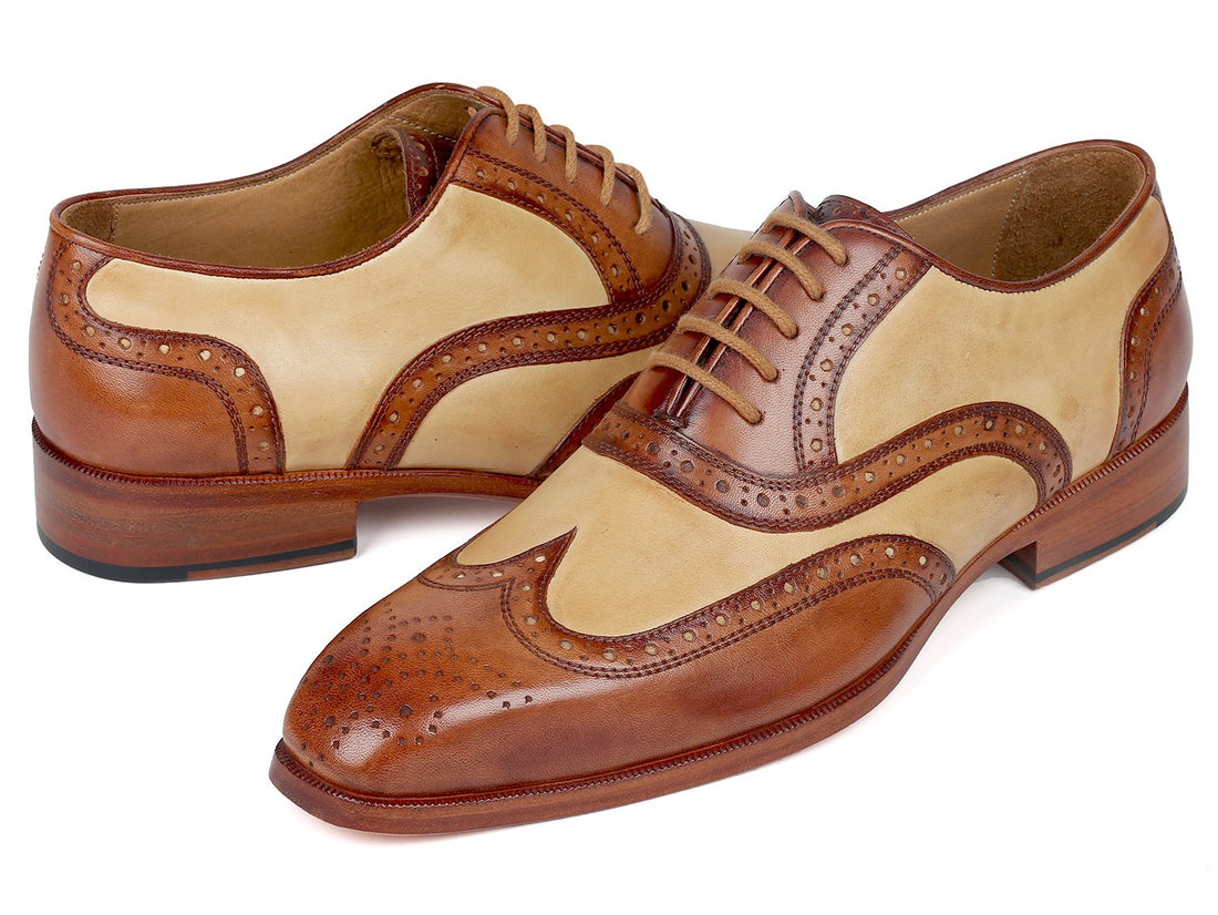 Paul Parkman Brown & Beige Dual Tone Oxfords (ID