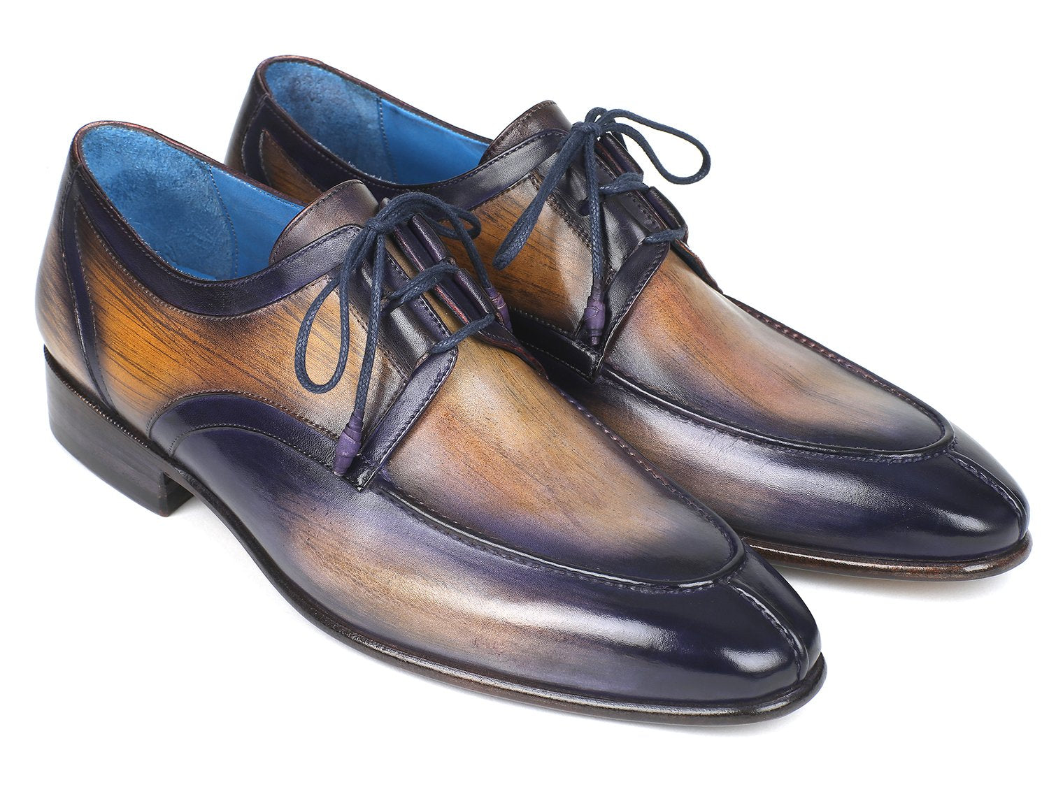 Paul Parkman Ghillie Lacing Camel & Purple Dress Shoes (ID