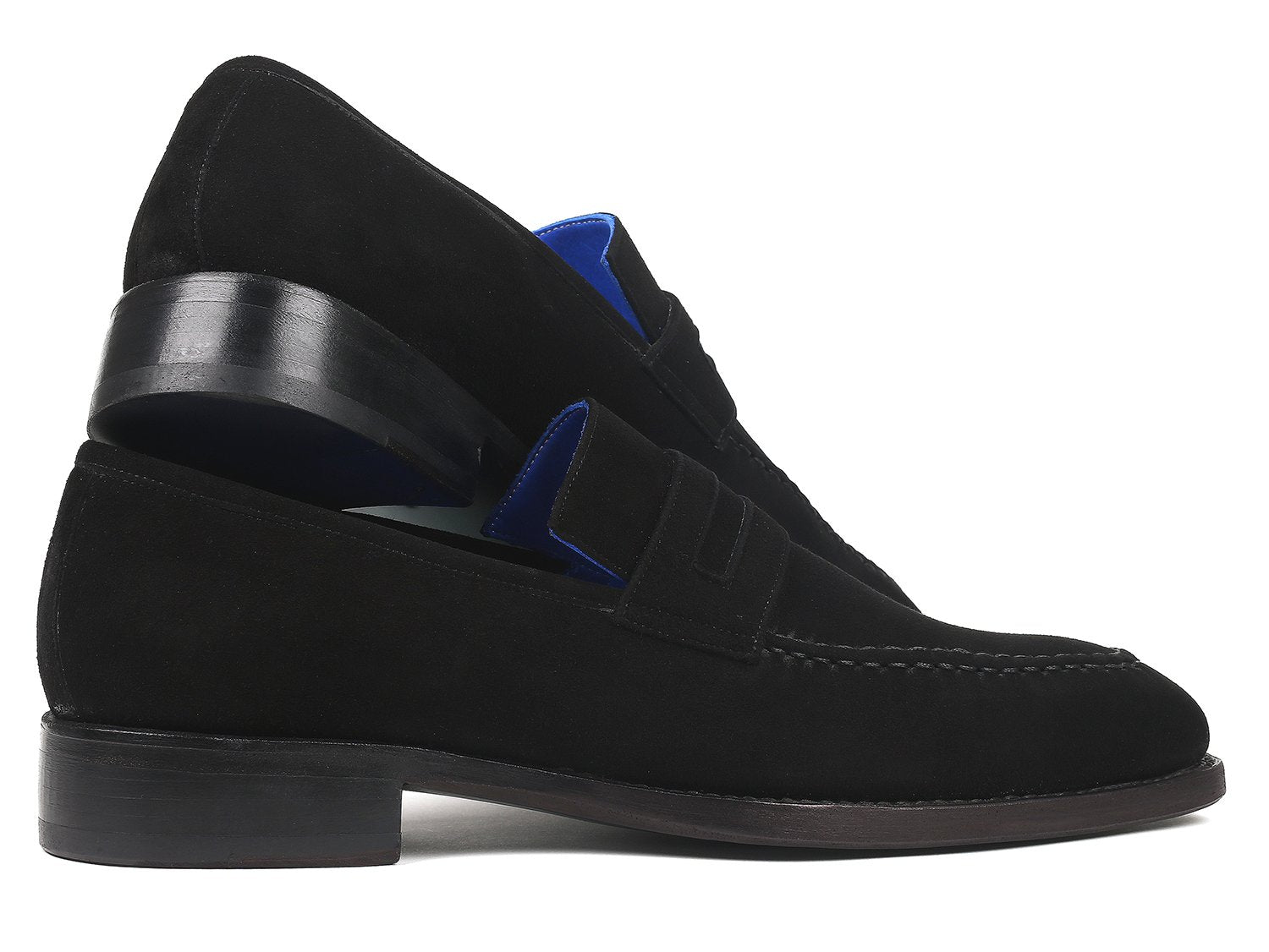 Paul Parkman Black Suede Goodyear Welted Loafers (ID