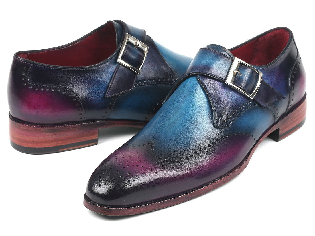 Paul Parkman Single Monkstraps Blue & Purple (ID
