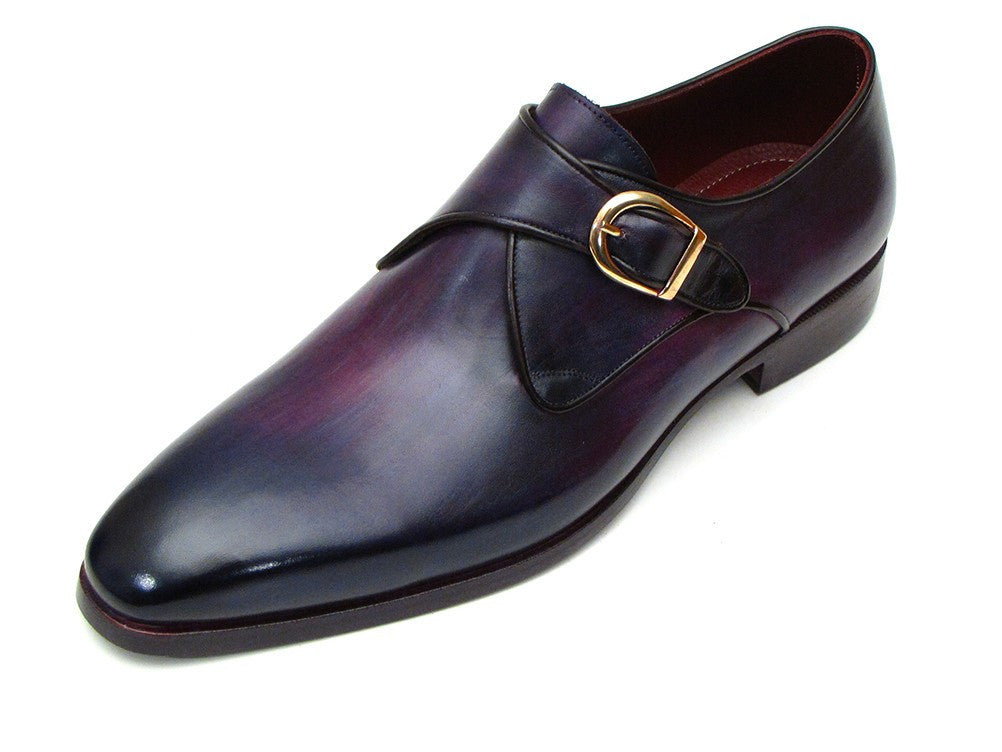 Paul Parkman Single Monkstrap Shoes Purple Leather (ID