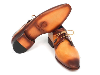 Paul Parkman Brown &amp; Camel Hand-Painted Derby Shoes (ID