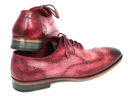 Paul Parkman Wintip Oxfords Burgundy Handpainted Calfskin (ID