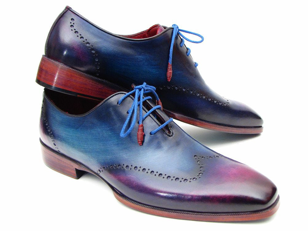 Paul Parkman Blue & Purple Wingtip Oxfords (ID
