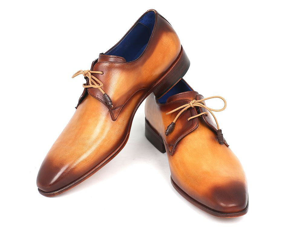 Paul Parkman Brown &amp; Camel Hand-Painted Derby Shoes (ID