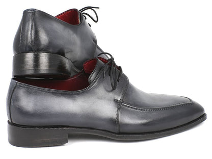 Paul Parkman Gray &amp; Black Apron Derby Shoes For Men (ID