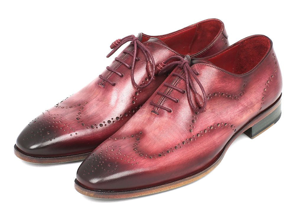 Paul Parkman Wintip Oxfords Burgundy Handpainted Calfskin (ID