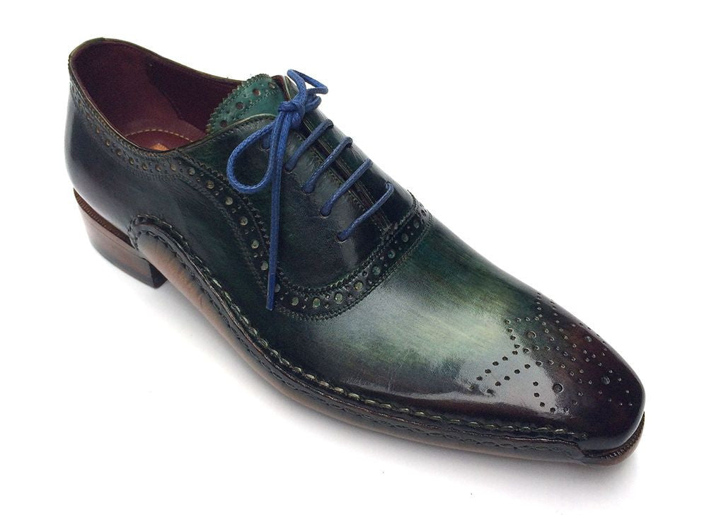 Paul Parkman Green &amp; Purple Handmade Oxfords (ID