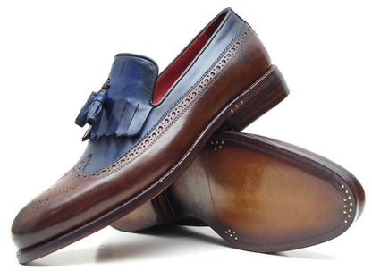 Paul Parkman Kiltie Tassel Loafer Dark Brown &amp; Navy (ID