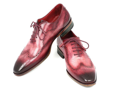 Paul Parkman Wintip Oxfords Burgundy Handpainted Calfskin (ID