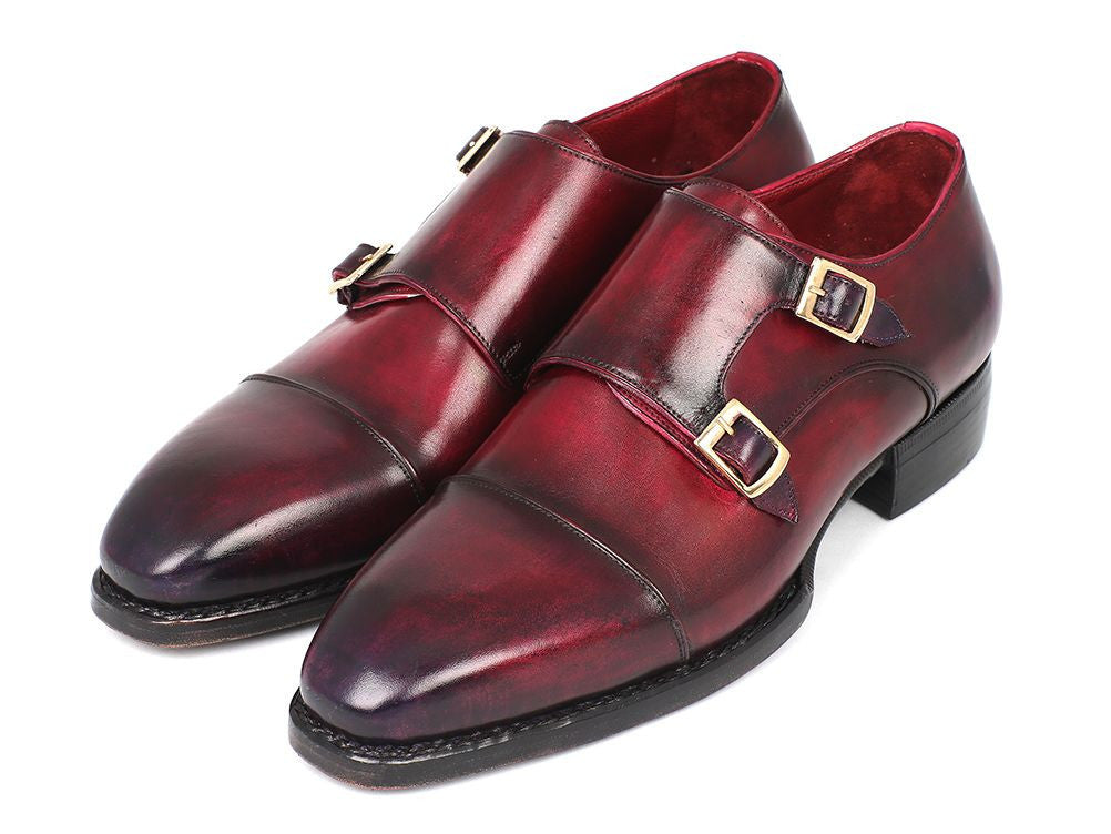 Paul Parkman Triple Leather Sole Hand-Welted Cap Toe Monkstraps (ID