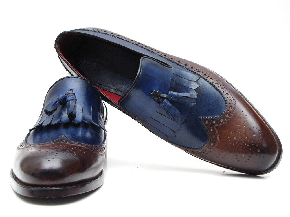 Paul Parkman Kiltie Tassel Loafer Dark Brown &amp; Navy (ID